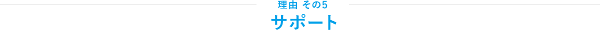 理由その5 サポート