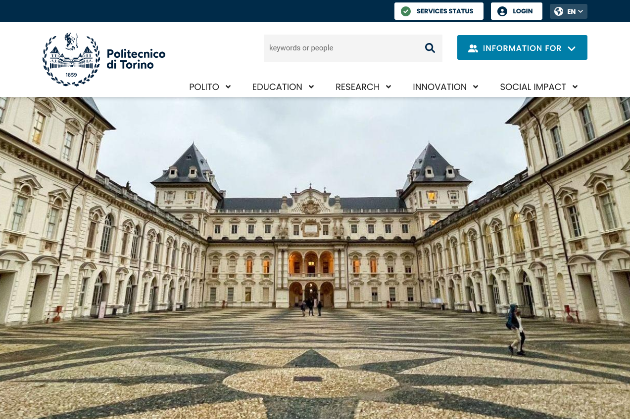 Website of  Politecnico di Torino