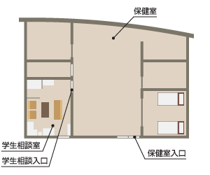 梅田キャンパス4F（保健室内）のフロアマップ